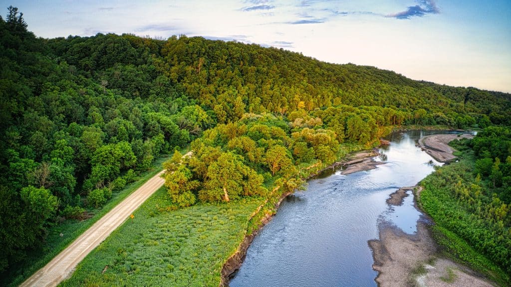 Scenic view of Root River in Minnesota